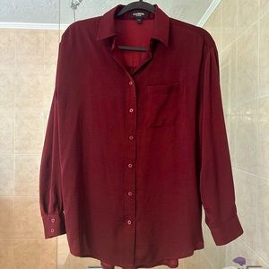 Express Button Down Boyfriend Fit Shirt